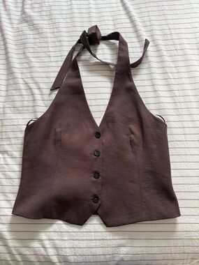 Zara Deep Brown Halter Vest